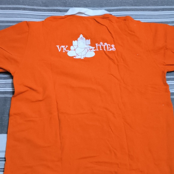 Orange collared tshirt for men - Picture 2 of 2
